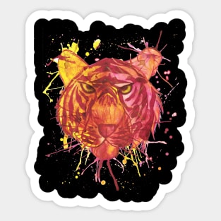 Tiger Contemporary Watercolor Splash Art Sticker